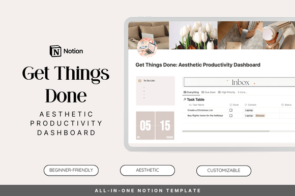 GTD Aesthetic Productivity Notion Plan