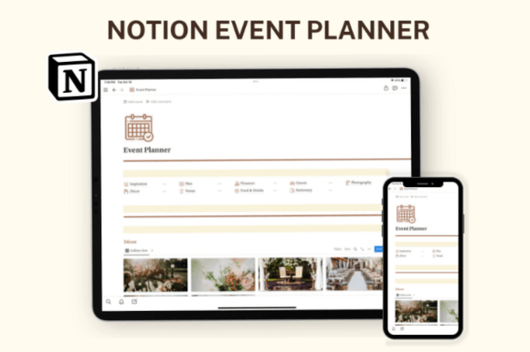 Notion Event Planner, Notion Template