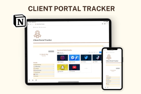 Notion Client Portal, Notion Template