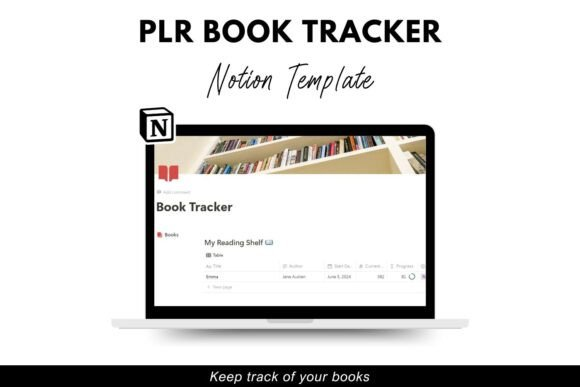 Aesthetic workspace view showing the main dashboard of this notion template - functional book tracker along with the integrated notion book tracker template features.